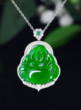 女士纯银封底佛公吊坠空托