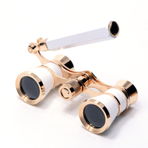 Lady Fashion Handheld With Handle View Drama Telescope Twin-Cylinder Handheld Theater Retro Belt Chain Concert