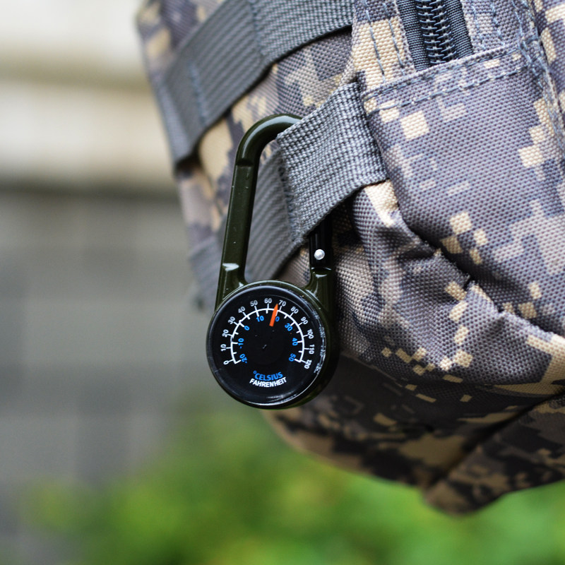 Jiage carabiner compass + thermometer metal case