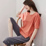 顶瓜瓜 Летняя хлопковая пижама, тонкие штаны, комплект, короткий рукав