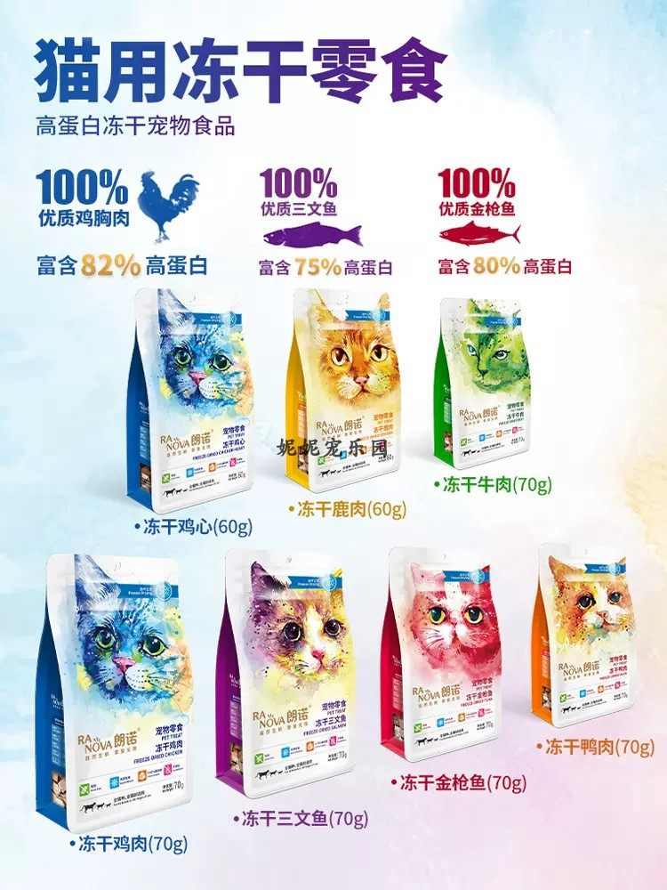 朗诺冻干猫咪零食宠物食品鸡胸肉鸭肉干成猫幼猫营养纯肉冻干猫粮,淘宝优惠券,粉丝福利购,淘宝优惠卷