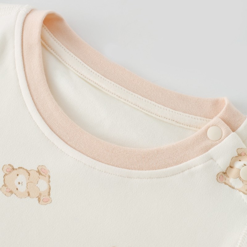 婴儿家居服套装秋冬季棉莫代尔舒绒小熊男女宝宝高腰护肚打底内衣,淘宝优惠券,粉丝福利购,淘宝优惠卷