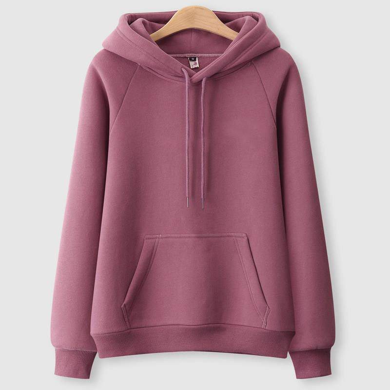潮牌2024年秋冬纯色连帽卫衣女加绒加厚韩版宽松大码薄款外套上衣,淘宝优惠券,粉丝福利购,淘宝优惠卷