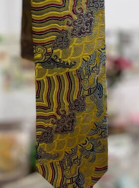 蚕丝礼品男士灰色花纹领带现货