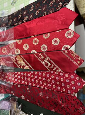 真丝装饰南京云锦研究所吉祥云锦特产暗红色马车云锦精品领带现货