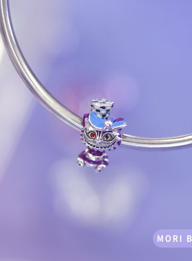 猫哩卟童话爱丽丝梦游仙境妙妙猫925银串珠beads珠子手链手镯