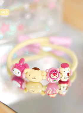 猫哩卟可爱三丽鸥美乐蒂925银珠子卡通beads彩珠个性手链手镯女