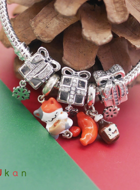 卡通小猫纯银串珠手链