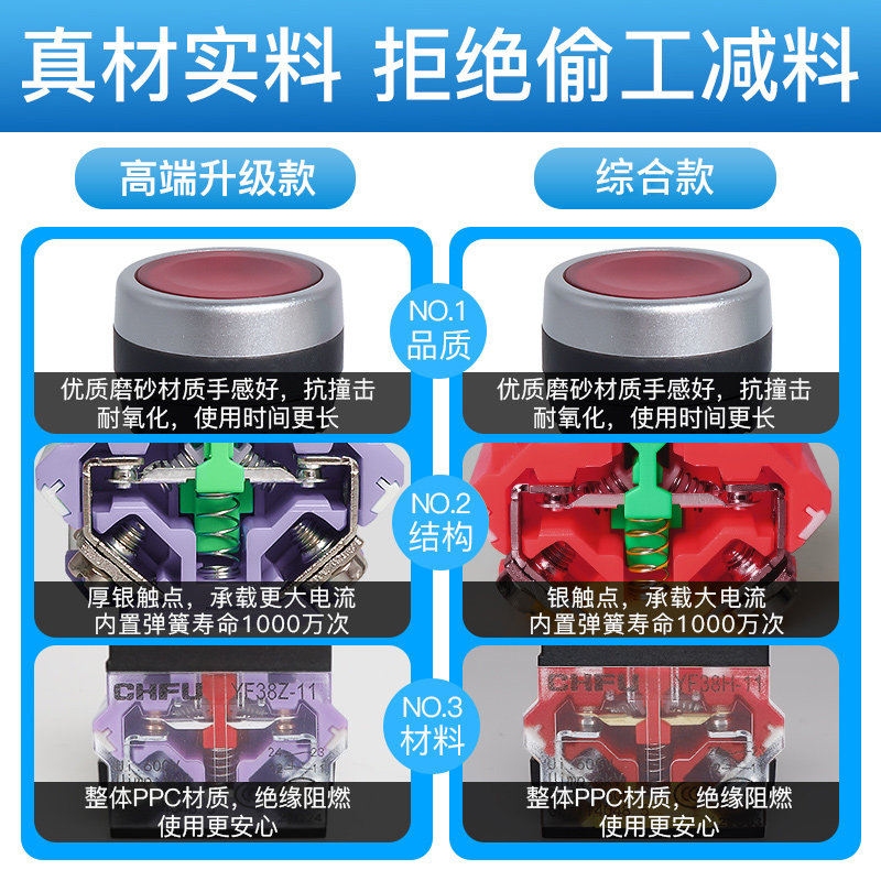 带灯自复位平扭LA38-11D 11DN电源自锁DNZS按钮开关22mm 220V 24V,淘宝优惠券,粉丝福利购,淘宝优惠卷