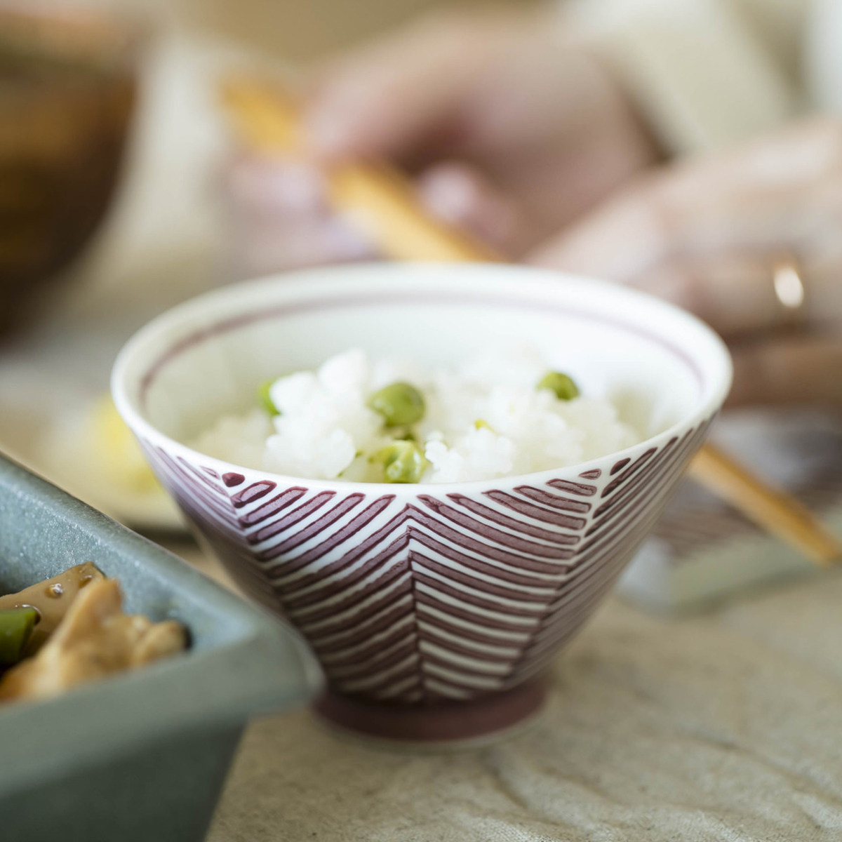 日本制AIYU日式条纹多色茶碗斗笠碗小碗饭碗
