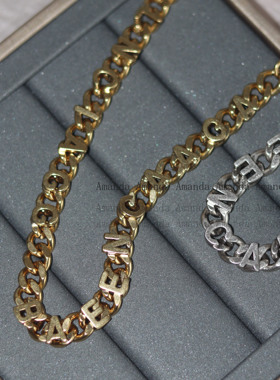 立体英文choker锁骨链颈链女