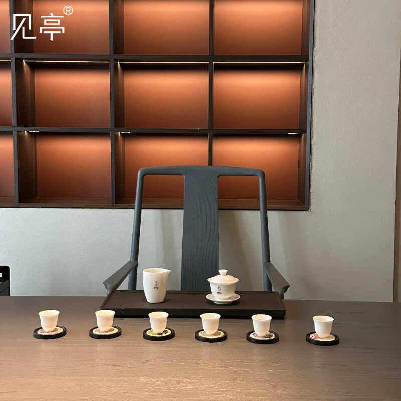 见亭新中式黑胡桃白蜡木客厅现代侘寂风家用实木泡茶桌椅组合茶台,淘宝优惠券,粉丝福利购,淘宝优惠卷