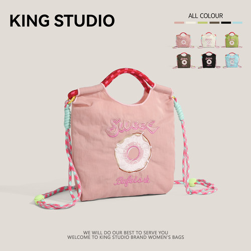 日本ball chain环保购物袋刺绣尼龙包迷你手提袋单肩斜挎包手机包 - 图1