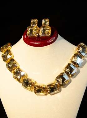 水舞D1150欧美夸张方形项圈轻奢高级感小众脖颈链女网红配饰品