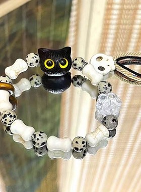 新中式串珠编织手链网红复古小众设计感手串高级感个性百搭手饰潮