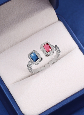 新款微镶锆石开口戒指女欧美时尚热卖彩锆可调节指环