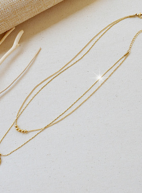 新品爆款钛钢不掉色双层项链女轻奢小众设计感简约百搭ins锁骨链