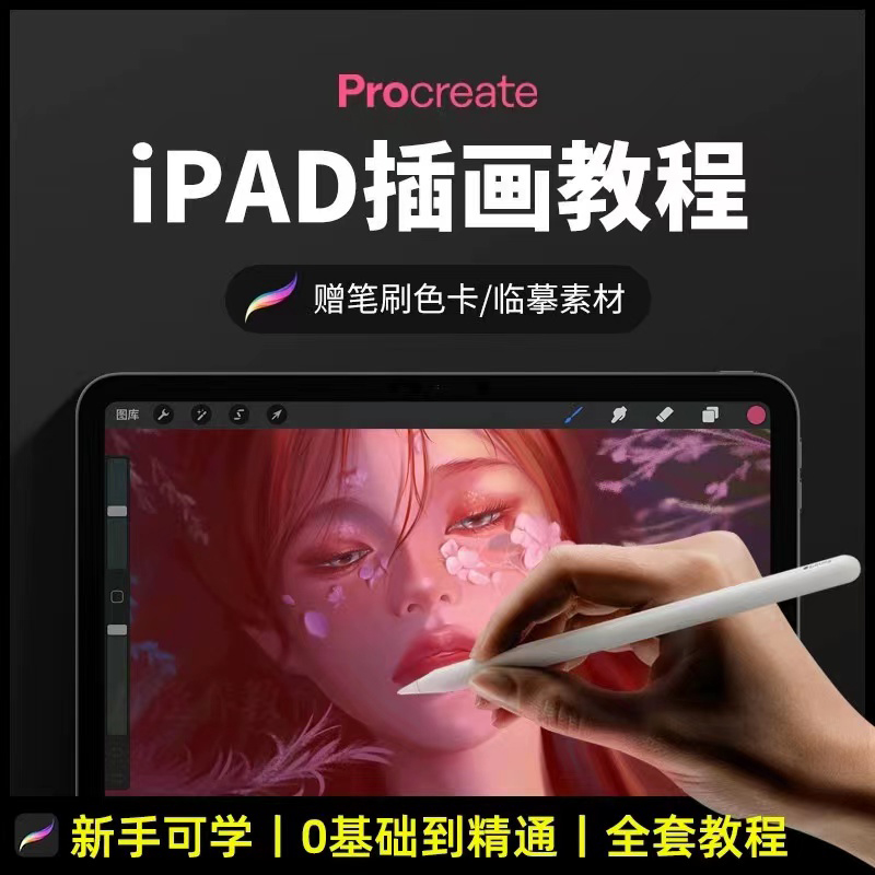 procreate笔刷合集勾线漫画厚涂书法水彩3D古风人物ipad绘画课程 - 图2