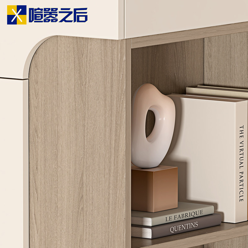 奶油风衣柜新款分区式收纳柜卧室家用到顶侧边柜储物一体衣橱8A46,淘宝优惠券,粉丝福利购,淘宝优惠卷