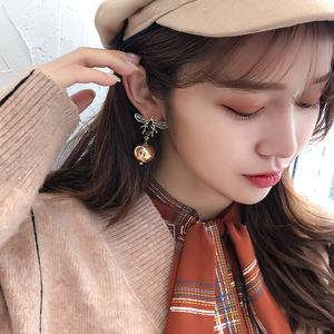 网红同款蜜蜂耳钉长款耳饰