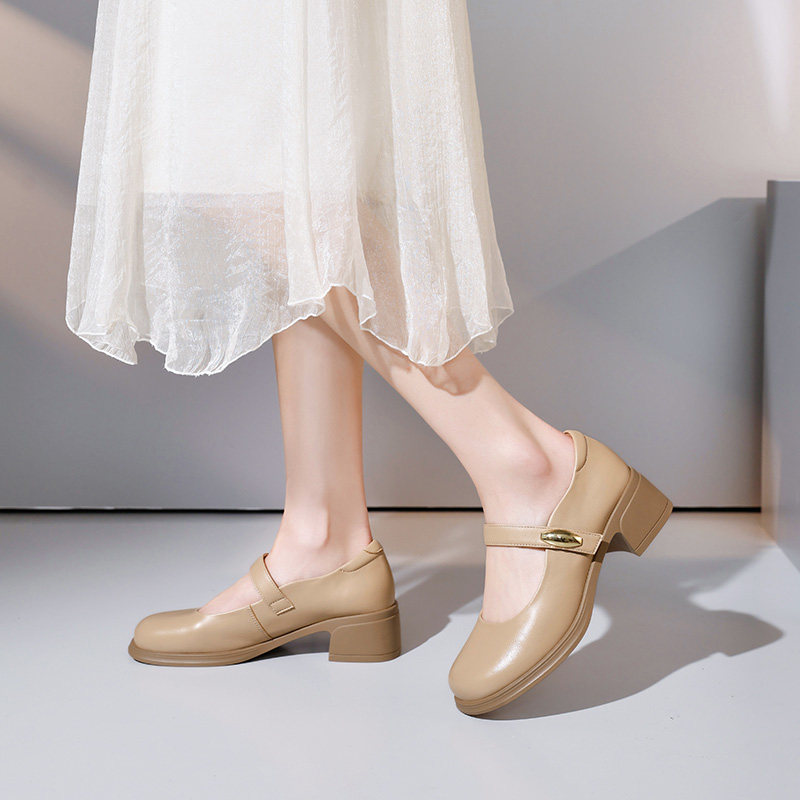 xizi/昔子8366新款玛丽珍春季单鞋皮鞋高跟百搭时尚软底浅口粗跟,淘宝优惠券,粉丝福利购,淘宝优惠卷