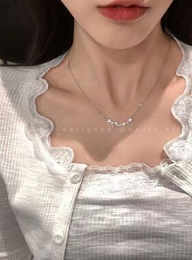 超闪choker锆石小花项链女ins轻奢小众气质高级感精致配饰锁骨链