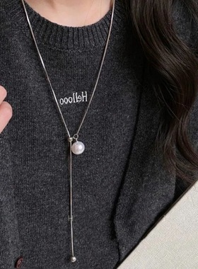 简约银色爱心吊坠项链女轻奢高级