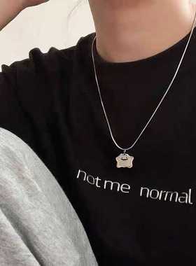 甜酷小怪兽笑脸项链女锁骨链