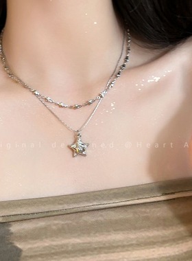 漫步银河_Y2K星星双层叠戴项甜酷