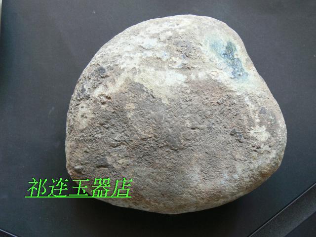 天然瓜皮翠玉原石河磨玉旱滩玉彩玉山流水料毛料 翠玉籽料 3.3kg - 图2