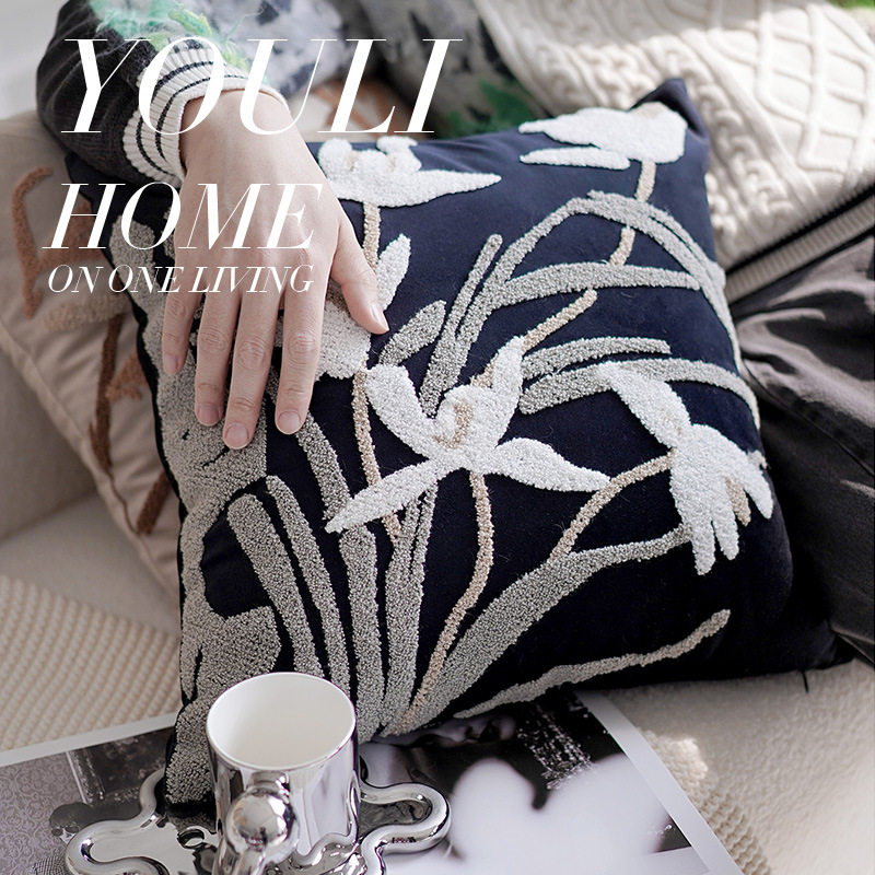 中古风高级轻奢刺绣丝绒抱枕套复古样板间客厅沙发中式靠垫靠枕,淘宝优惠券,粉丝福利购,淘宝优惠卷