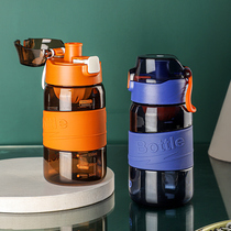 Net red mug minimalist plastic high temperature resistant sports water glass boys student kettle convenient and anti-fall child water bottle summer