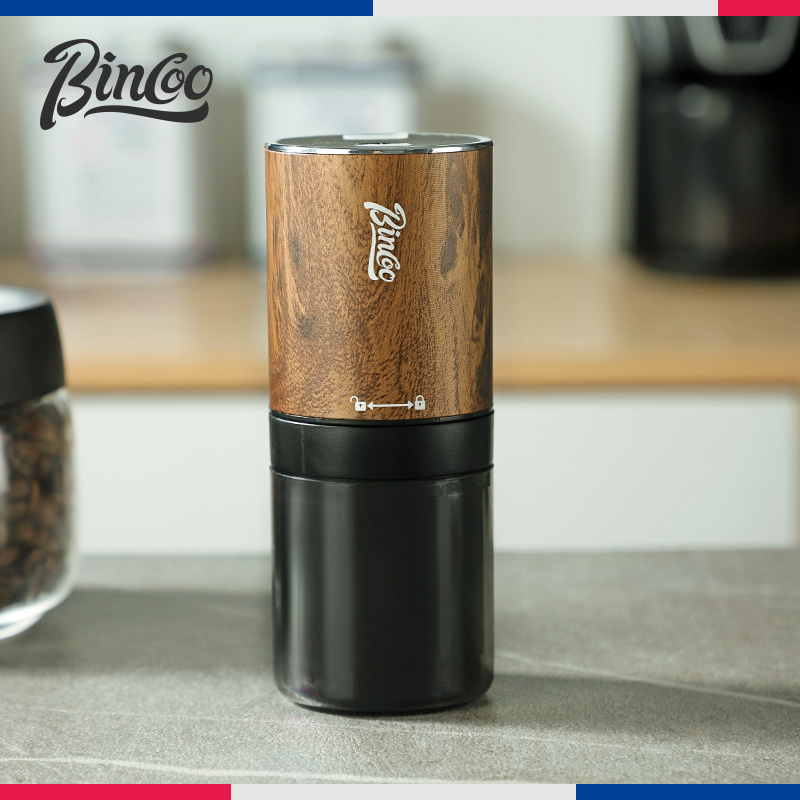 Bincoo电动磨豆机钢芯咖啡豆研磨器小型家用便携木纹磨粉咖啡器具 - 图2