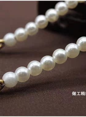 百搭10MM珍珠链条手工包编织包斜挎包搭配珍珠包带手提包配件