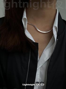【入河】Lightnight夜白原创极简925纯银锁骨链项链