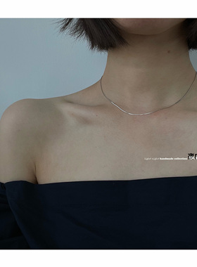 冷淡风纯银简约气质素链