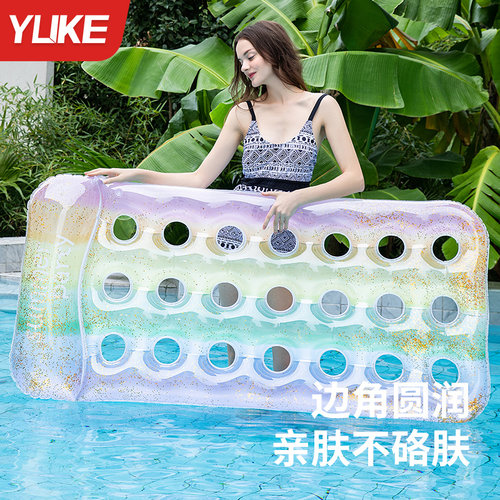 游泳浮床成人水上充气浮排儿童泳圈玩具泳池户外漂流海边玩水装备 - 图2