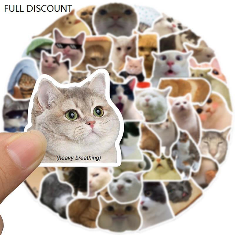 50PCS Cat MEME Funny Animals Stickers Vintage Toy 贴纸不干胶 - 图1