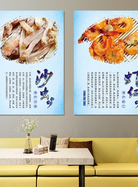 新款海鲜水产装饰墙贴宣传海报