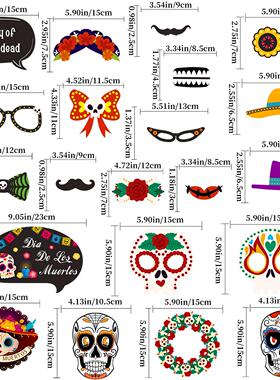 2026跨境Photo prop skull head glasses hand holding card