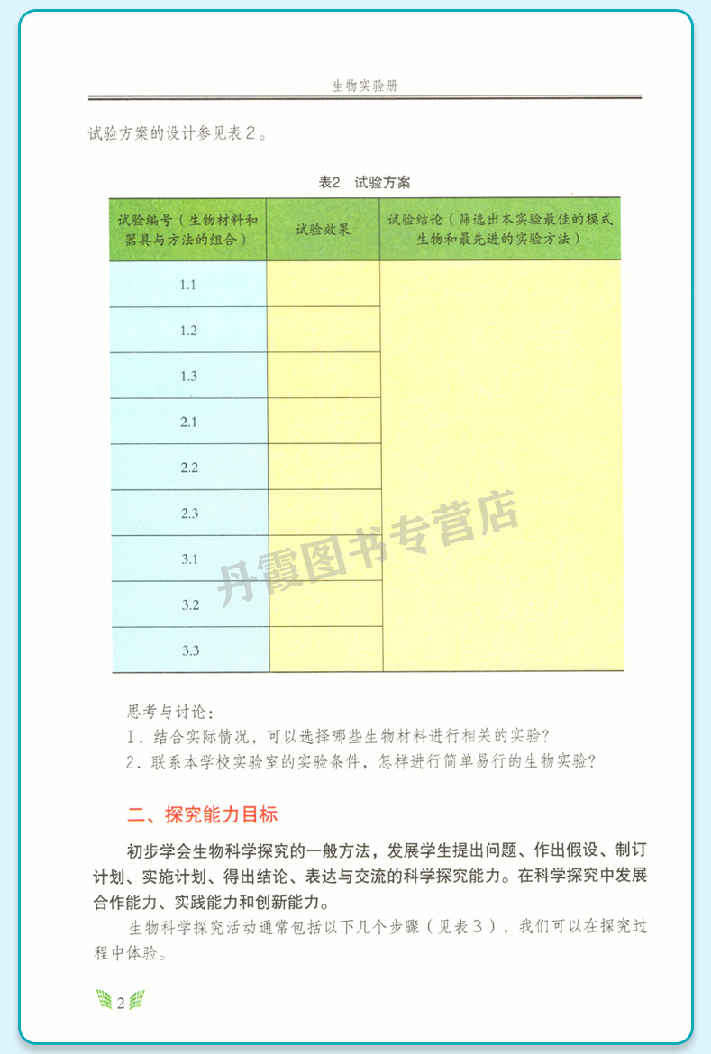 人教版生物实验册七年级下册生物版义务教育教科书配入教版生物实验报告生物七年级下册 - 图2