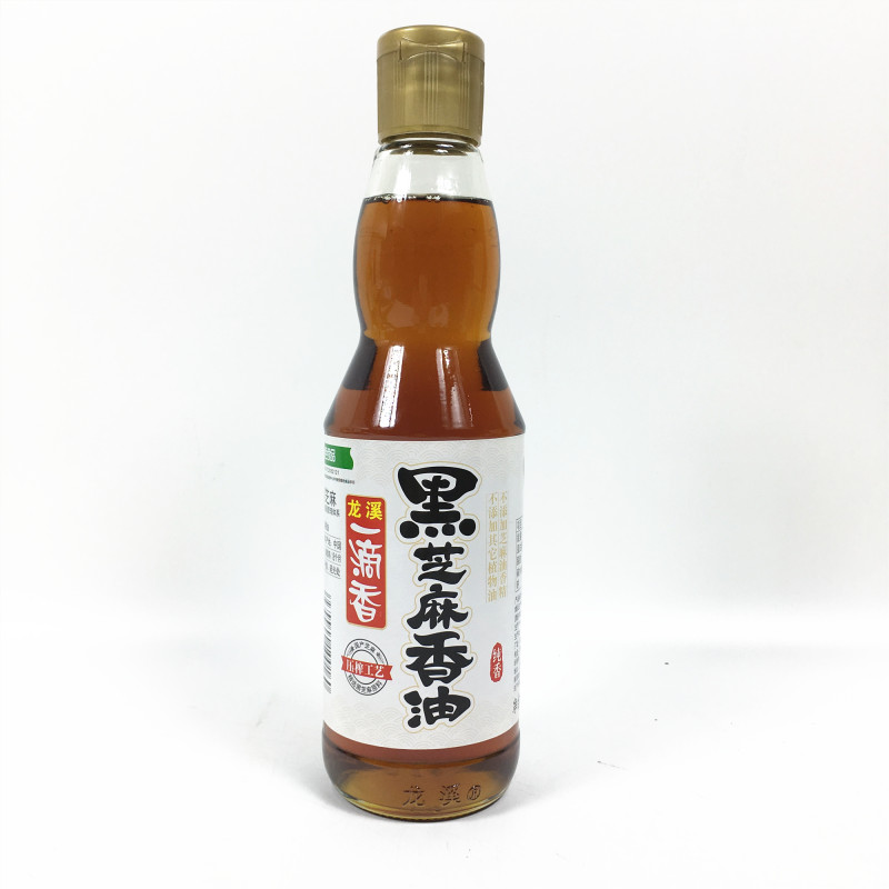 安徽池州龙溪一滴香黑芝麻香油405ml*2瓶压榨工艺纯黑芝麻油免邮-图3