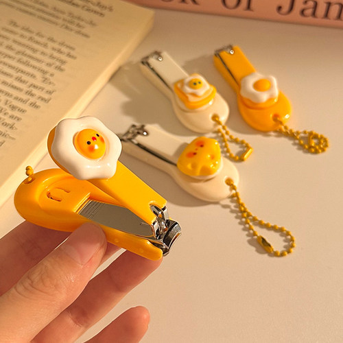可爱荷包蛋指甲刀单个便携小号创意指甲剪家用儿童成人美甲指甲钳 - 图0