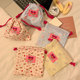 Ins style cute drawstring pocket lipstick storage bag portable foam small bag going out to wash makeup bag