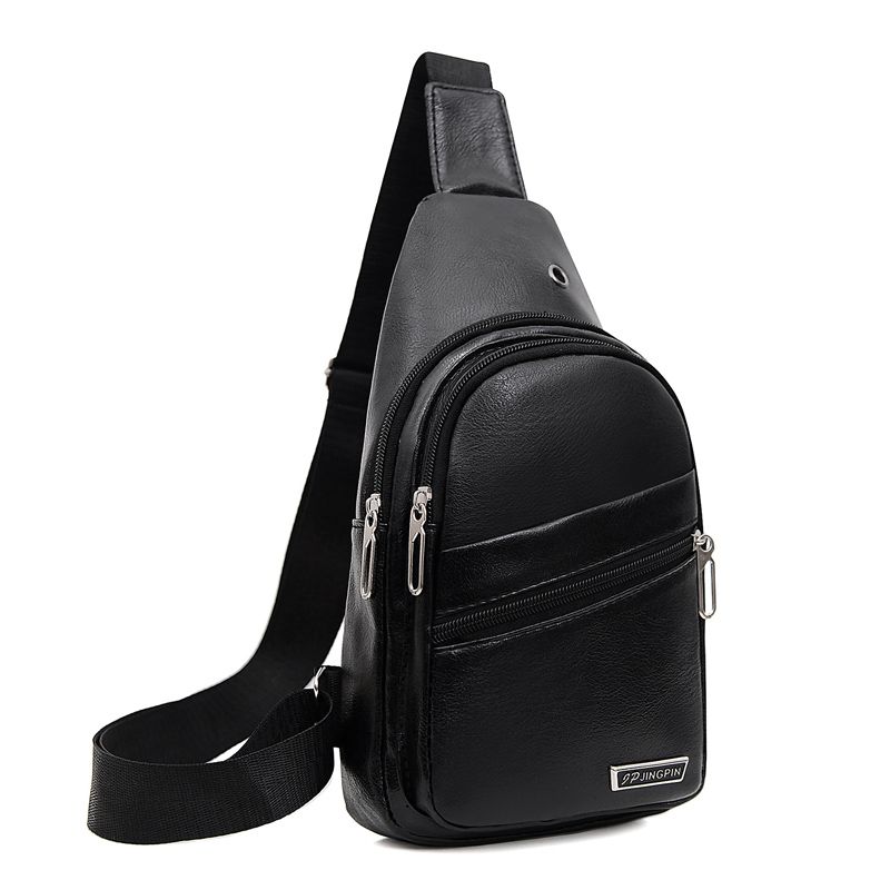 Men's and women's PU soft leather waterproof lightweight crossbody chest bag