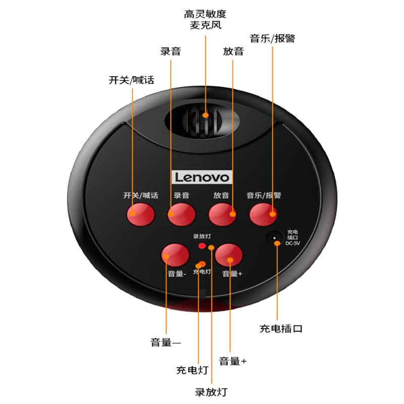 联想L051手持喊话器便携式扩音喇叭叫卖地摊录音喇叭大音量大功率-图0