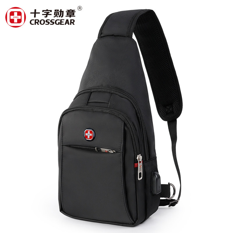 瑞士军刀新款男士胸包斜挎单肩 十字勋章男士包袋