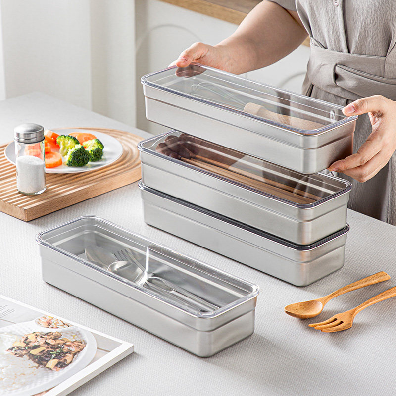 304不锈钢筷子收纳盒家用厨房筷筒防尘带盖沥水层餐厅饭店筷子盒,淘宝优惠券,粉丝福利购,淘宝优惠卷