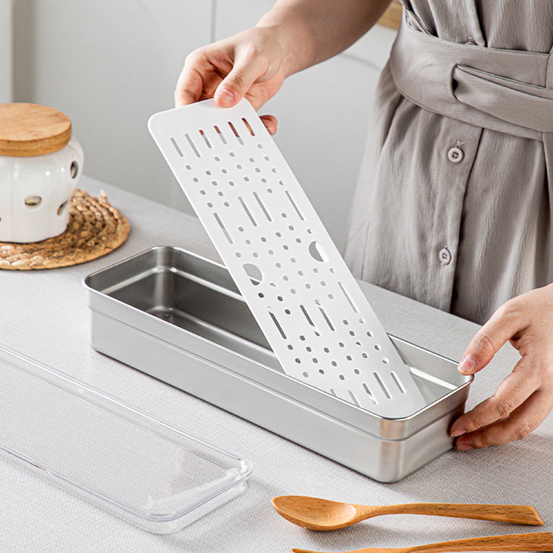 304不锈钢筷子收纳盒家用厨房筷筒防尘带盖沥水层餐厅饭店筷子盒,淘宝优惠券,粉丝福利购,淘宝优惠卷