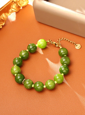 绿色天然玉髓毛衣链65